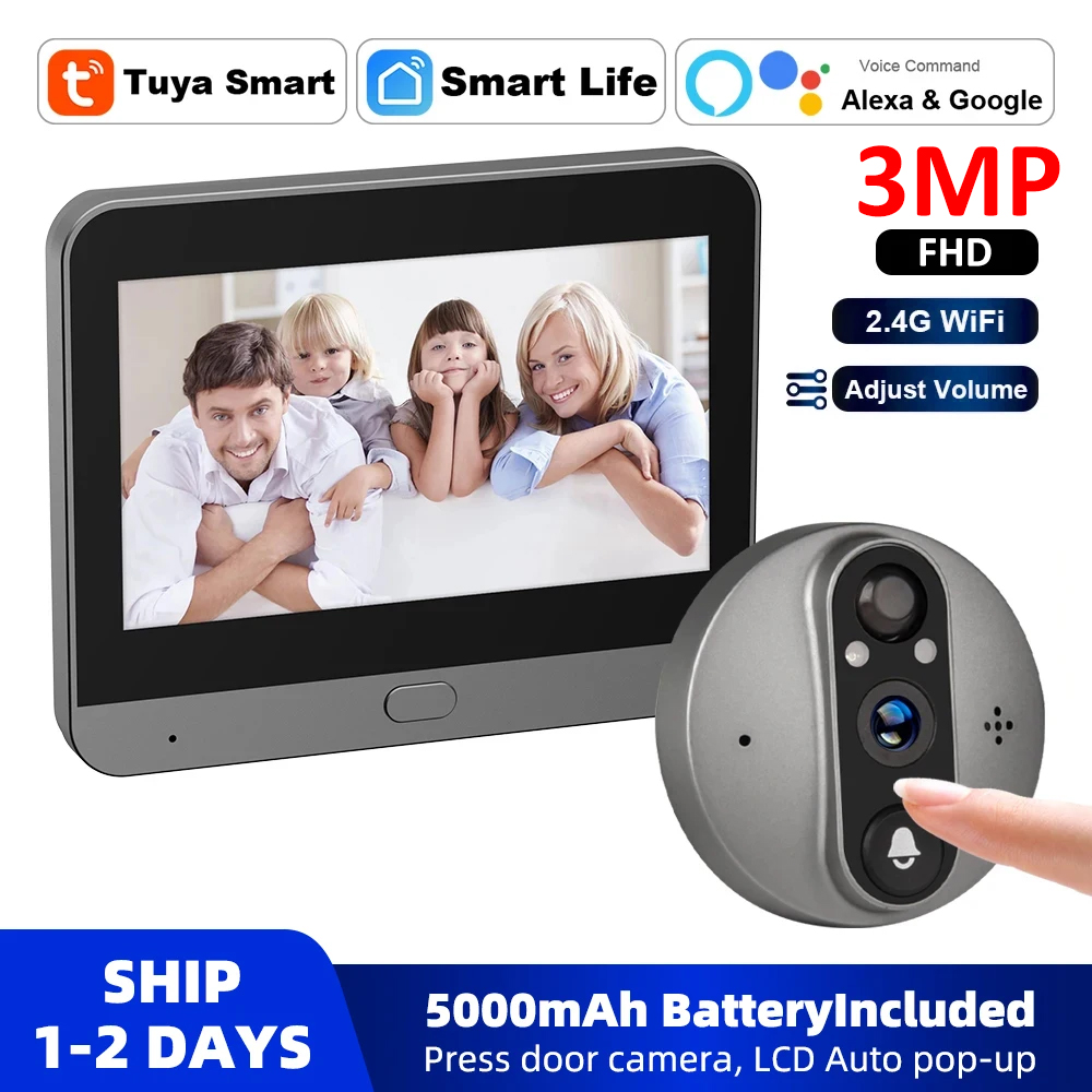 Smart Home Cctv - 3MP 2.4G 와이파이 스마트 투야 구멍