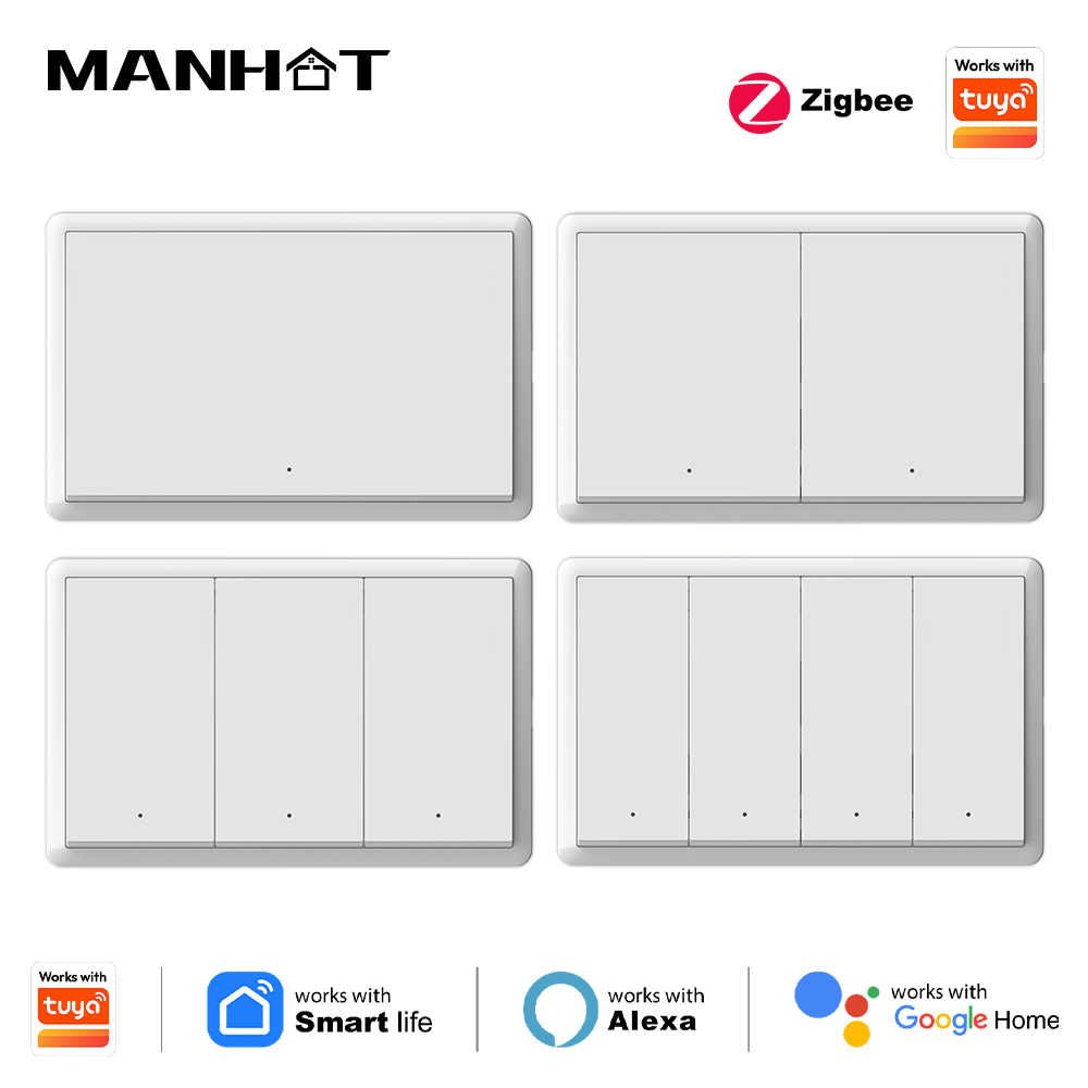 Smart Light Switch - 맨핫 스마트 지그비 스위치, 중성선 필요