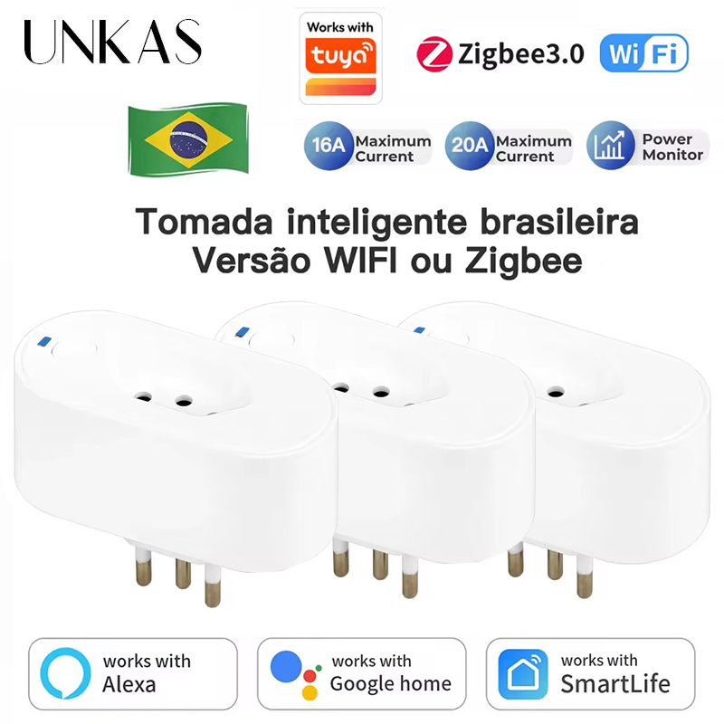 Smart Home Or Smart Home - UNKAS는 Tuya 브라질 플러그 WIFI 또는