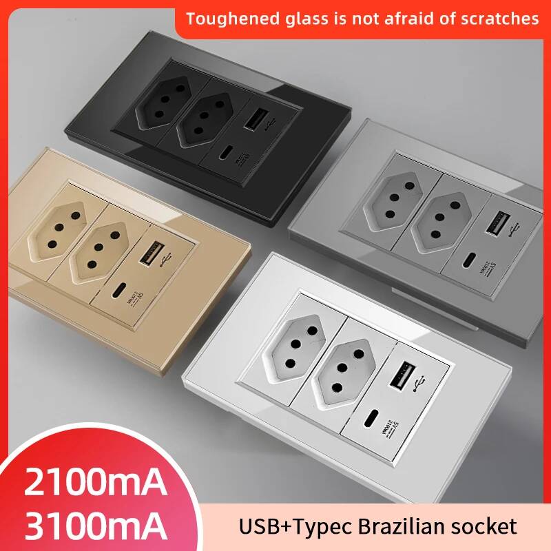 Smart Home Or Smart Home - Herepow 브라질 표준 듀얼 USB 벽면
