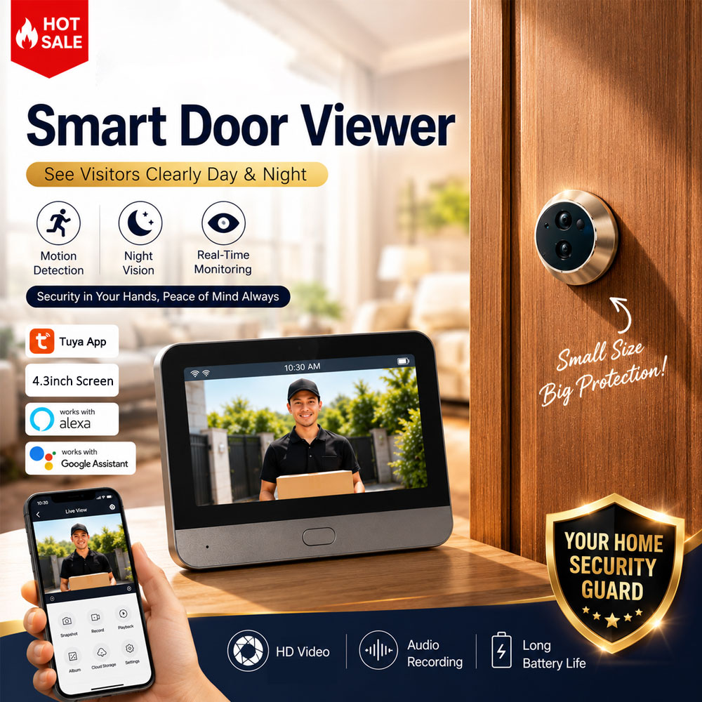 Smart Home Video Doorphone Ezviz - Tuya Smart 5MP 틈구멍 도어 카메라,