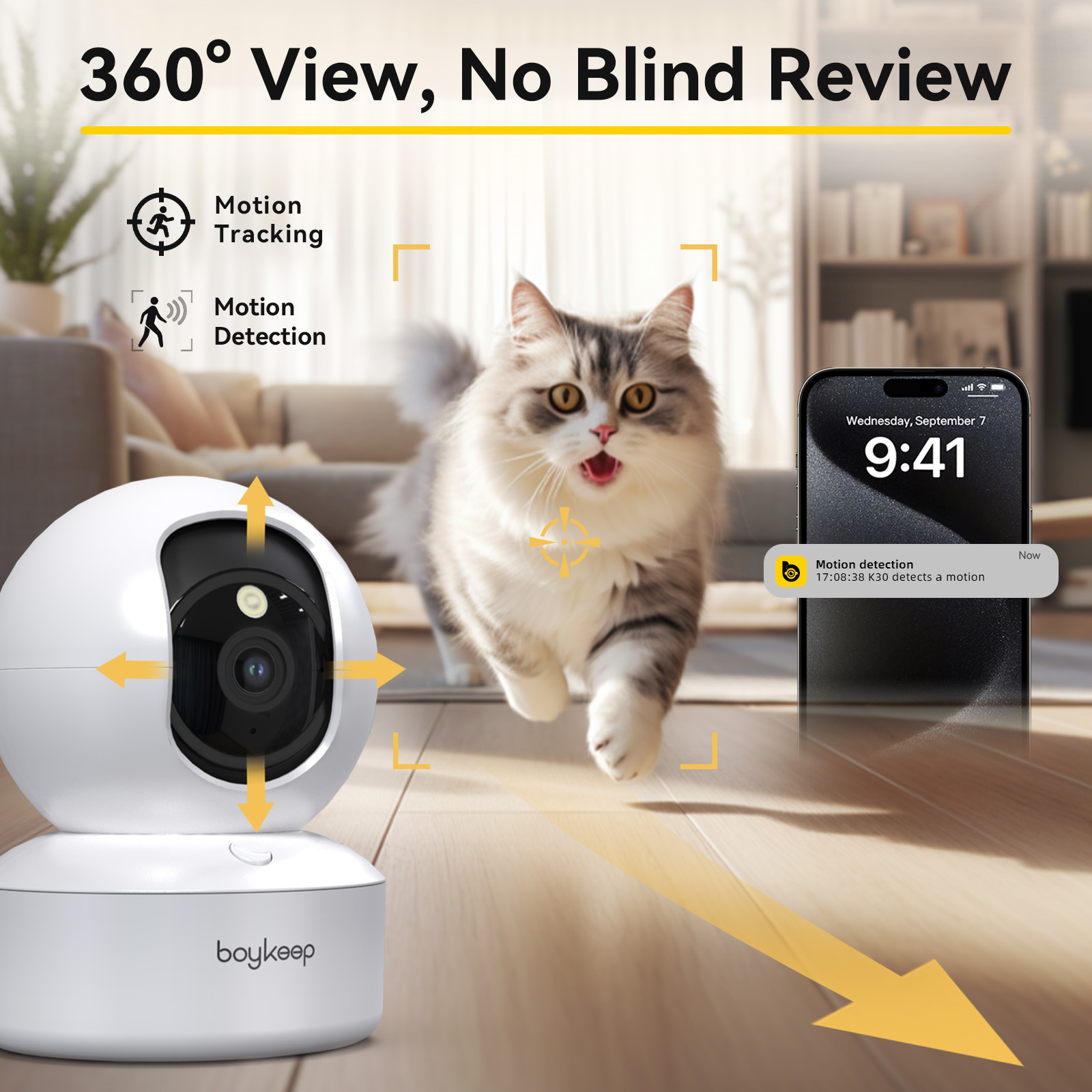 Smart Home Ezviz - Boykeep 2K 애완견 카메라(휴대폰 앱 포함),