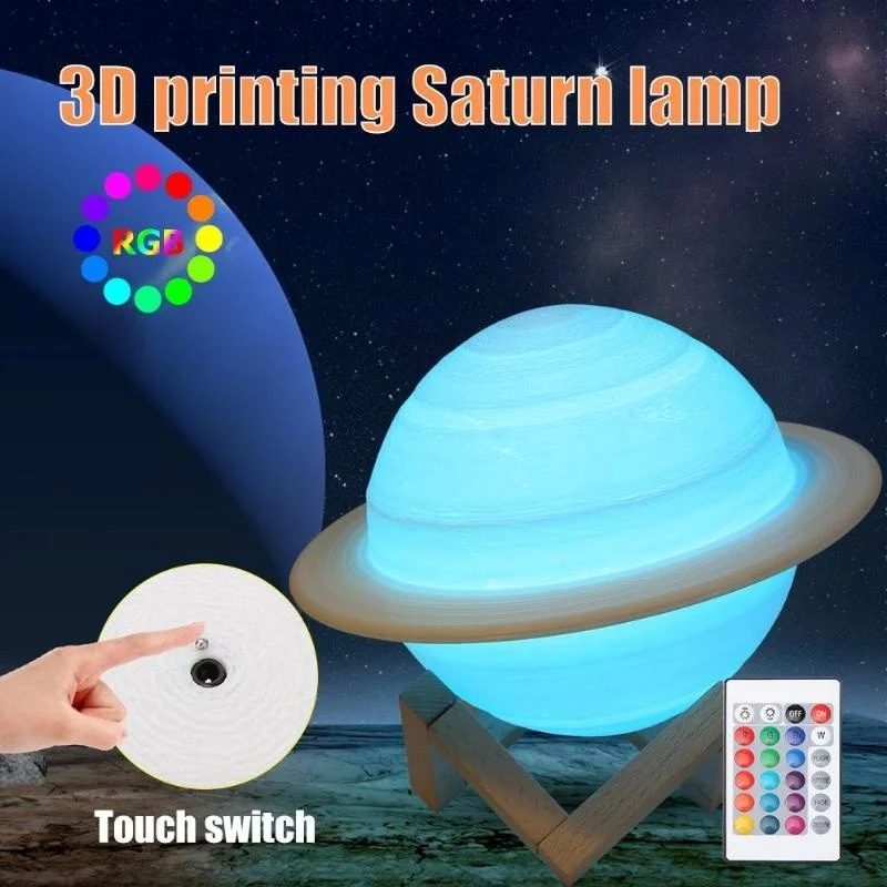 Voice Control Light Bulb - LED 밤 빛 3D 인쇄 토성