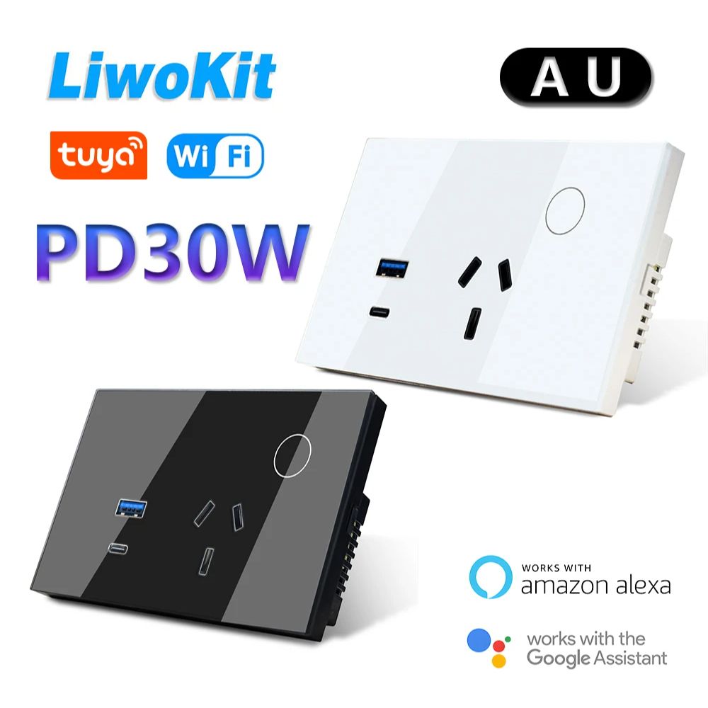 Smart Home Or Smart Home - LiwoKit AU Tuya Wifi 벽 소켓
