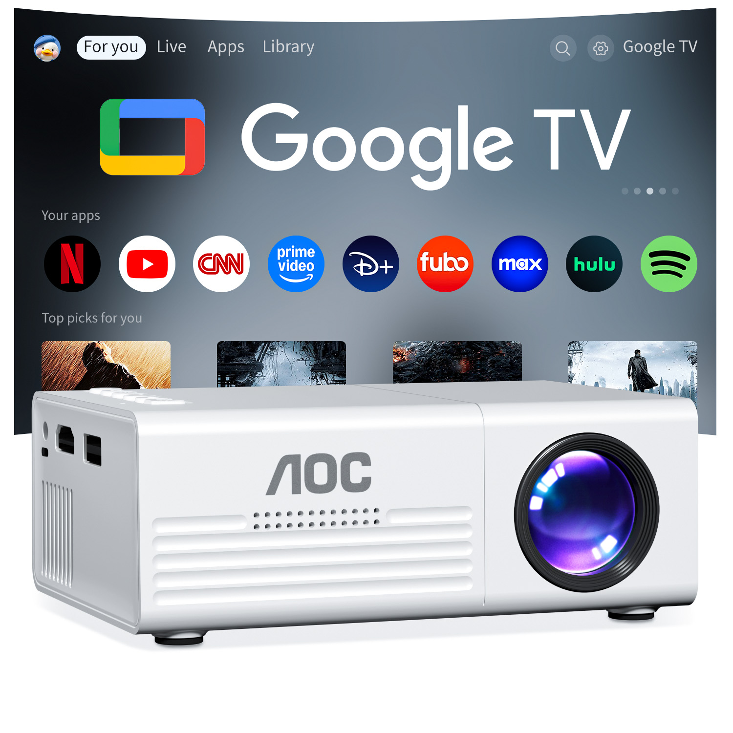 Smart Home X10 - AOC 미니 프로젝터 TFT LCD Wifi