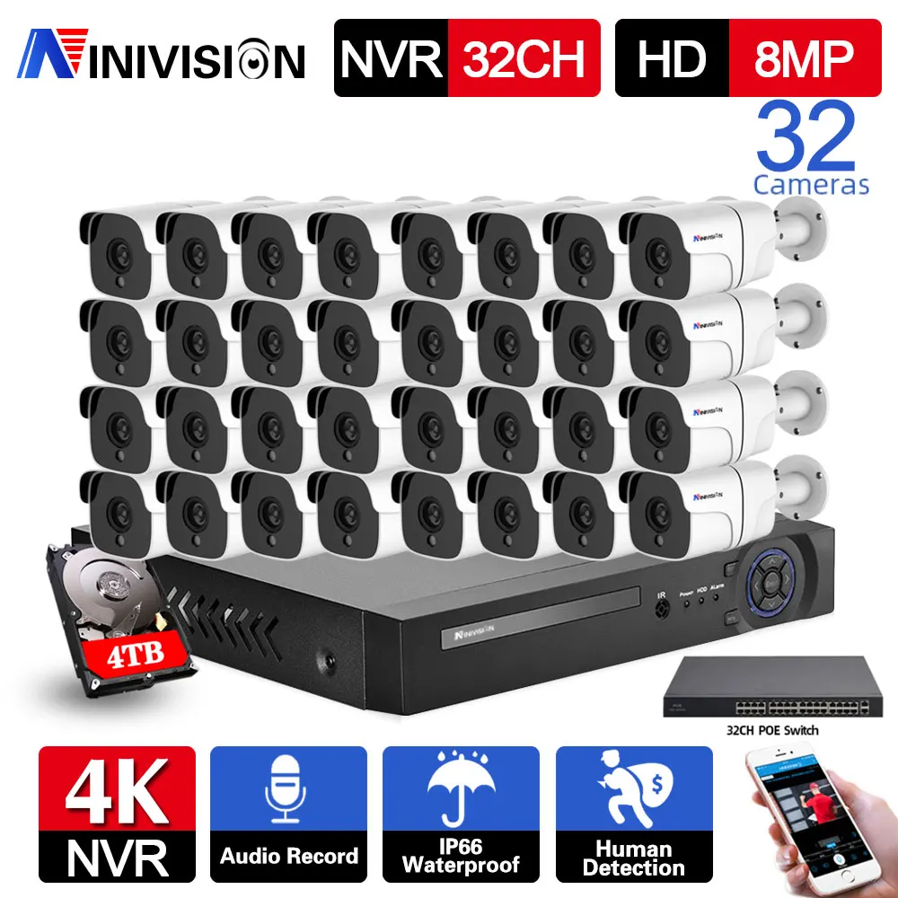 Security Ip Camera - 32채널 4K NVR 보안 시스템 실외