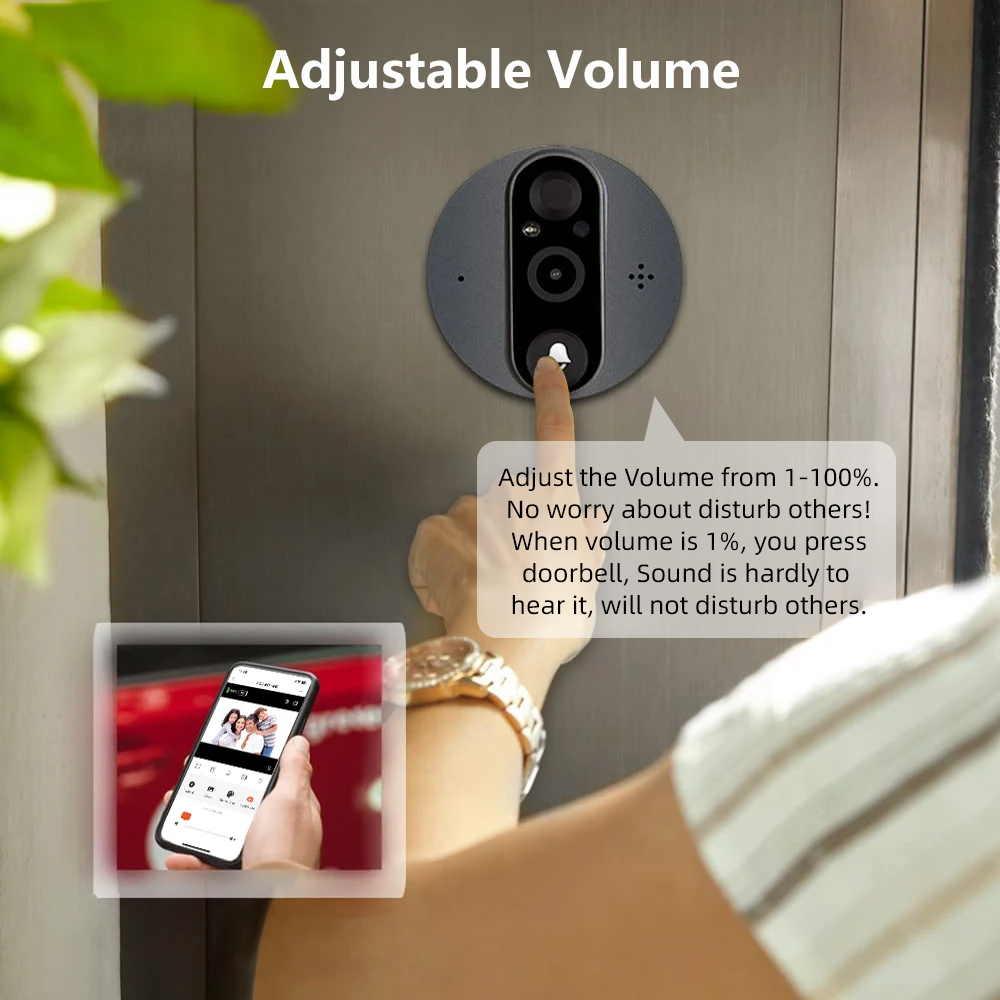 3MP 2.4G 와이파이 스마트 투야 구멍 초인종 문짝 - Smart Home Cctv 리뷰 및 가격