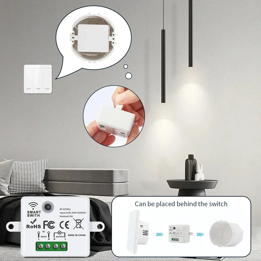RF 433MHz 무선 원격 제어 스위치 스마트 홈 1 - Smart Light Switch 리뷰 및 가격