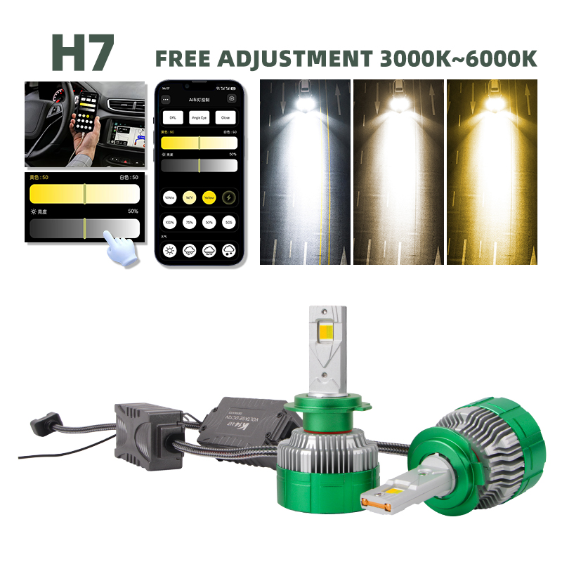베스트셀러 H8 H7 LED 헤드라이트 전구 삼색 리모 - Voice Control Light Bulb 리뷰 및 가격
