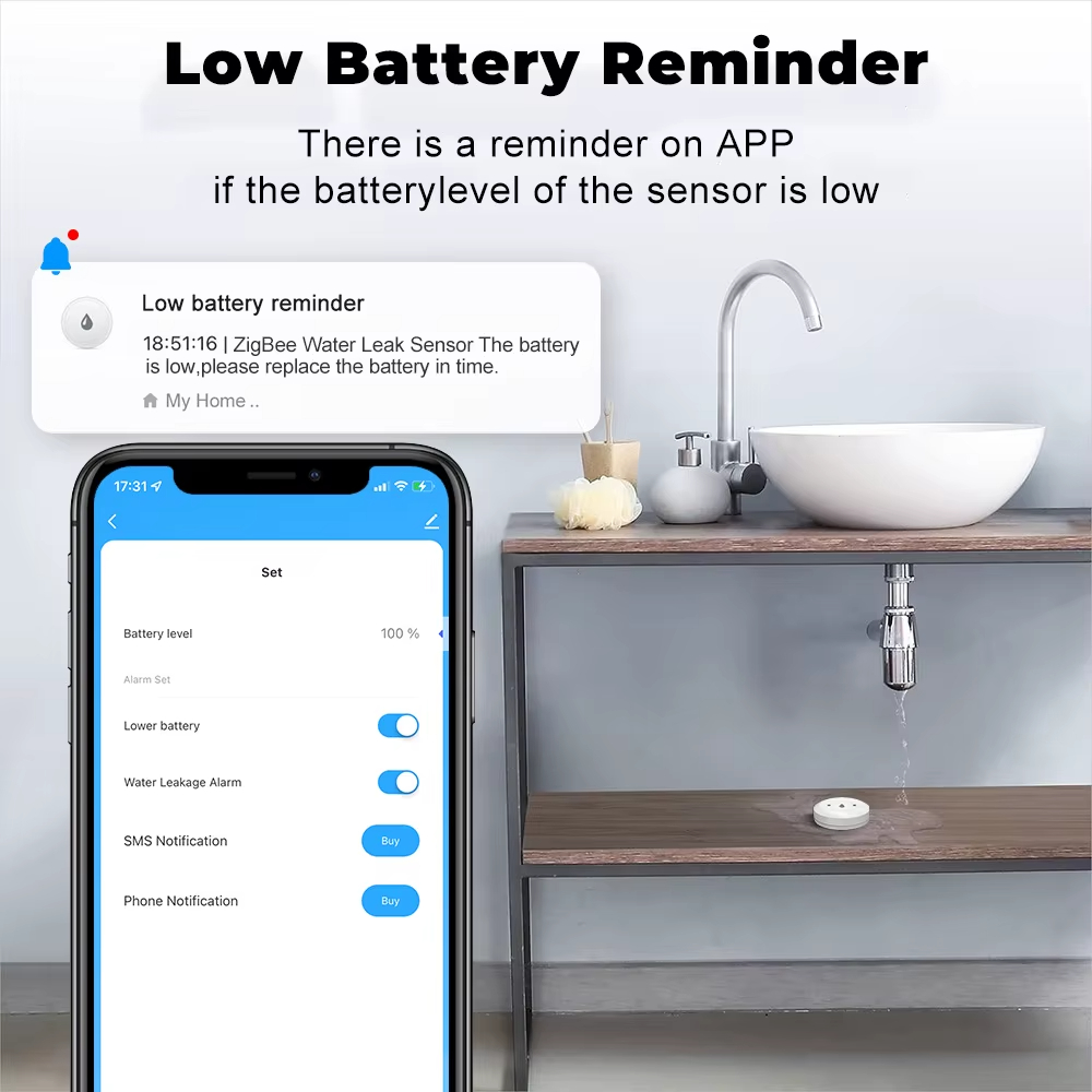 스마트 지그비 누수 센서 홍수 누수 감지기 앱 원격 모 - Smart Home Zentrale 리뷰 및 가격