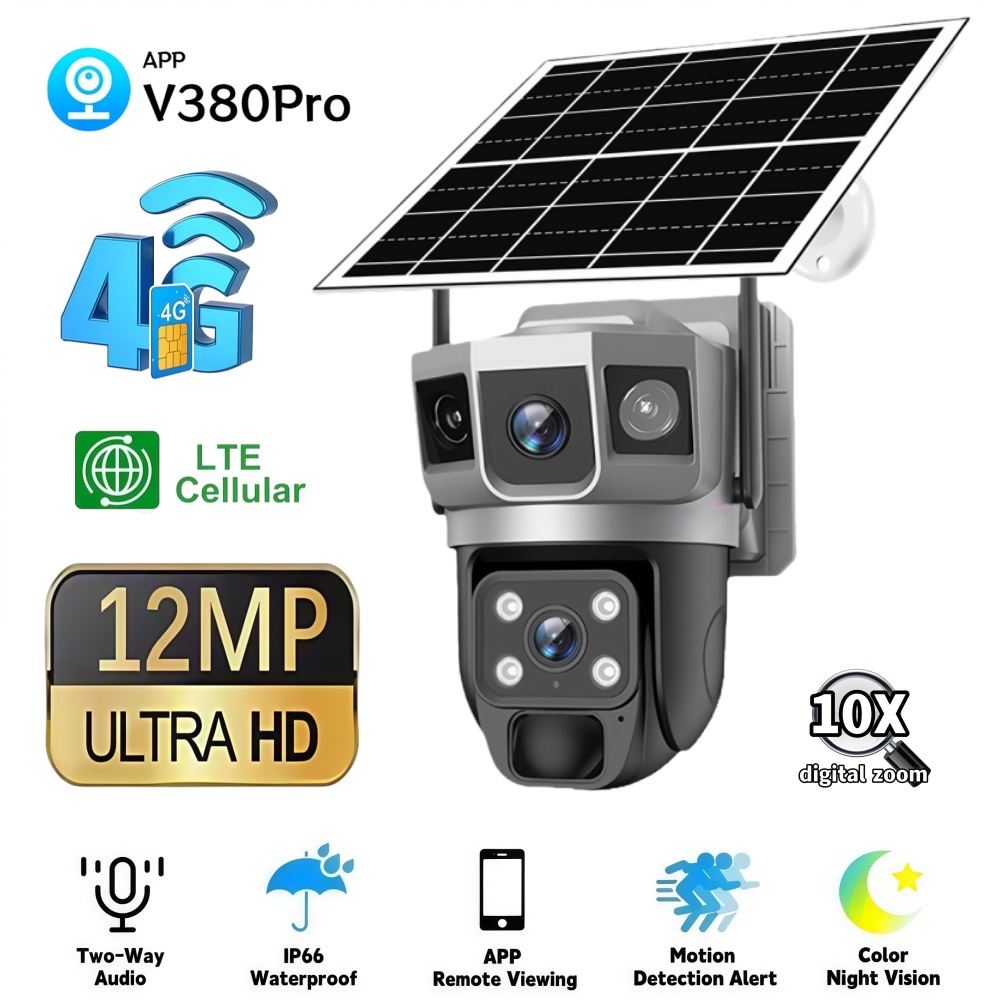4G 카메라 야외 태양광 감시 카메라 12MP HD 3 - Smart Home Cctv 리뷰 및 가격