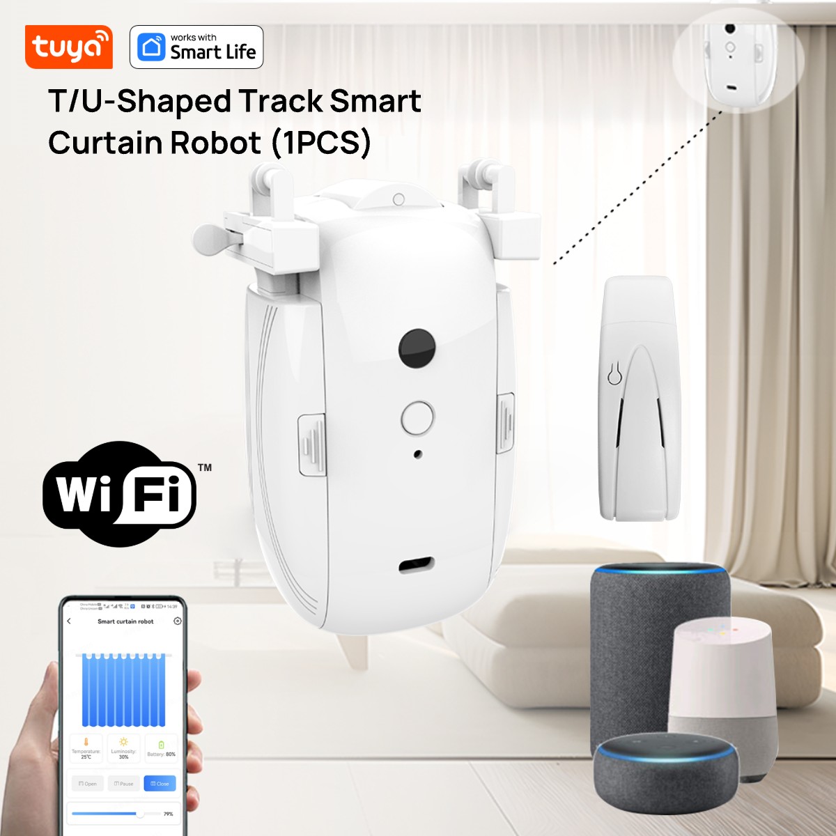 T/U 레일 트랙용 투야 스마트 와이파이 커튼 로봇,  - Smart Home Zentrale 리뷰 및 가격