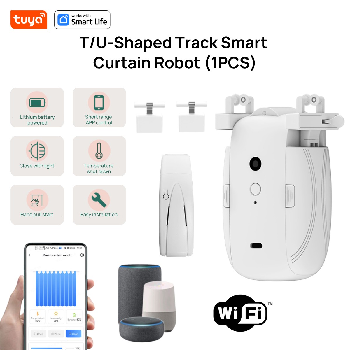 T/U 레일 트랙용 투야 스마트 와이파이 커튼 로봇,  - Smart Home Zentrale 리뷰 및 가격