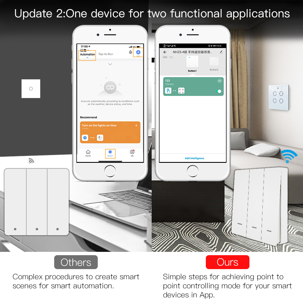 MOES Tuya ZigBee 씬 스위치 무선 푸시 버 - Smart Light Switch 리뷰 및 가격