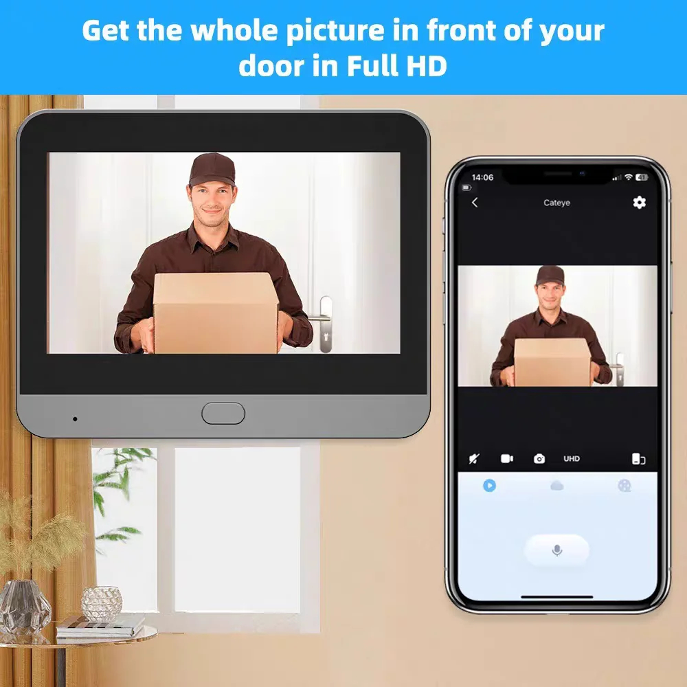 Tuya Smart 5MP 틈구멍 도어 카메라, 4.3 - Smart Home Video Doorphone Ezviz 리뷰 및 가격