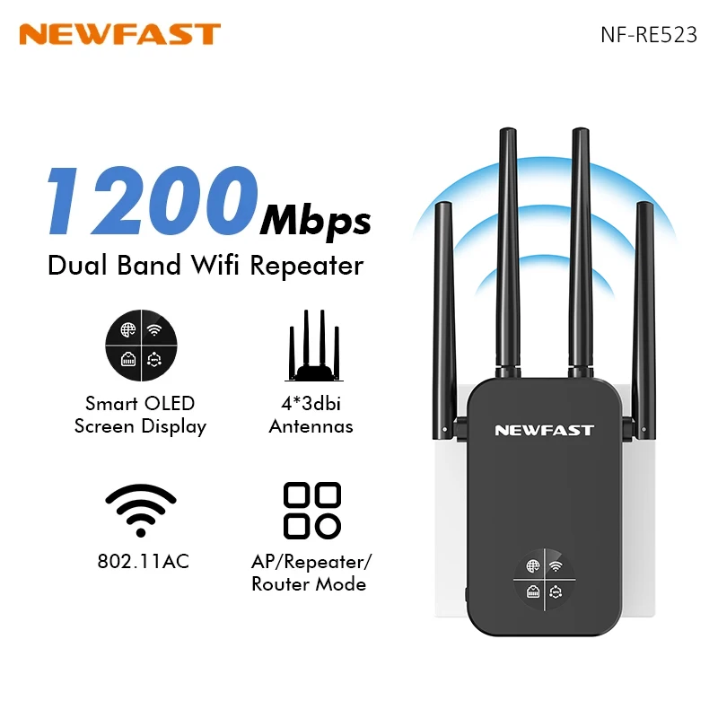 NEWFAST 1200Mbps WiFi 리피터 라우터  - Smart Home X10 리뷰 및 가격