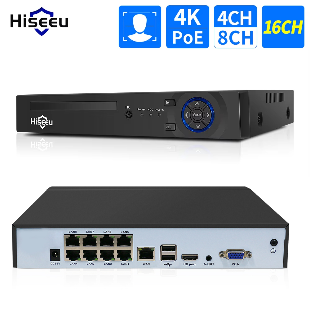 Hiseeu 4CH 10CH 16CH 4K 8MP 5M - Security Ip Camera 리뷰 및 가격