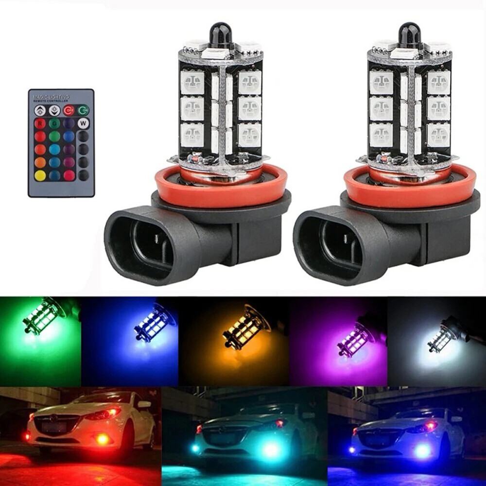2x RGB H11 H9 H8 5050 27SMD 자동 - Voice Control Light Bulb 리뷰 및 가격