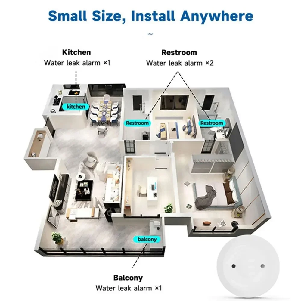 Zigbee3.0 원격 앱 알림 기능이 있는 누수 감지 - Smart Home Zentrale 리뷰 및 가격