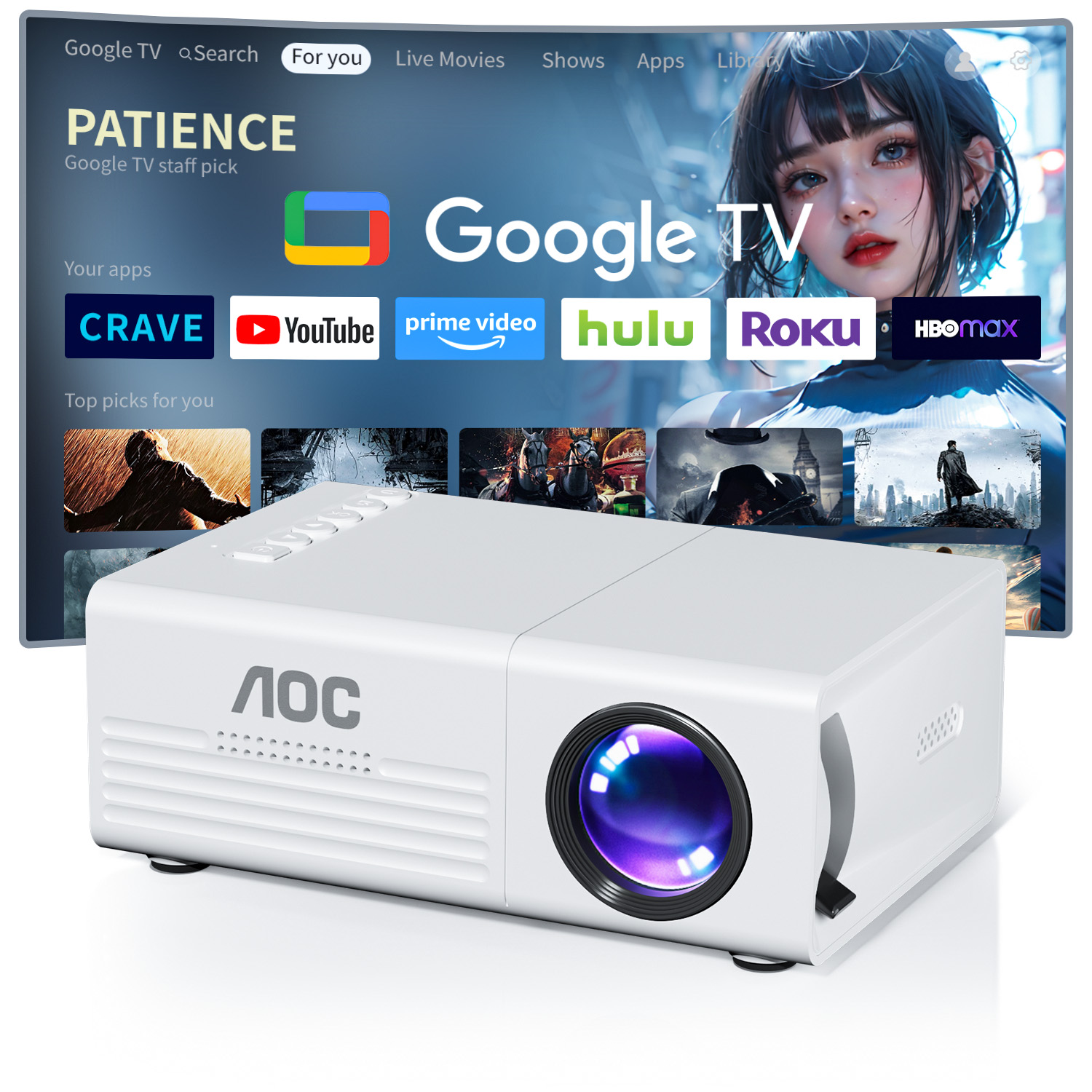 AOC 미니 프로젝터 TFT LCD Wifi 블루투스  - Smart Home X10 리뷰 및 가격
