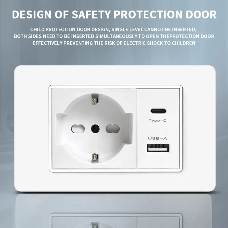 118 PC 플라스틱 패널 소켓 USB Type-C 2 - Smart Home Or Smart Home 리뷰 및 가격