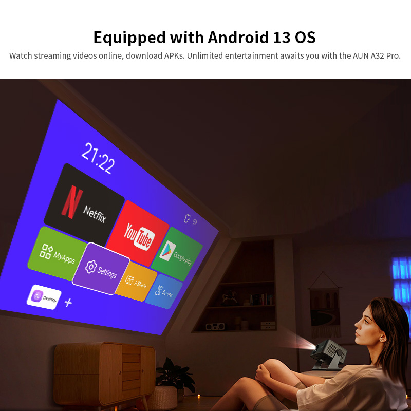 AUN 안드로이드 프로젝터 A32 Pro 미니 시네마  - Smart Home X10 리뷰 및 가격