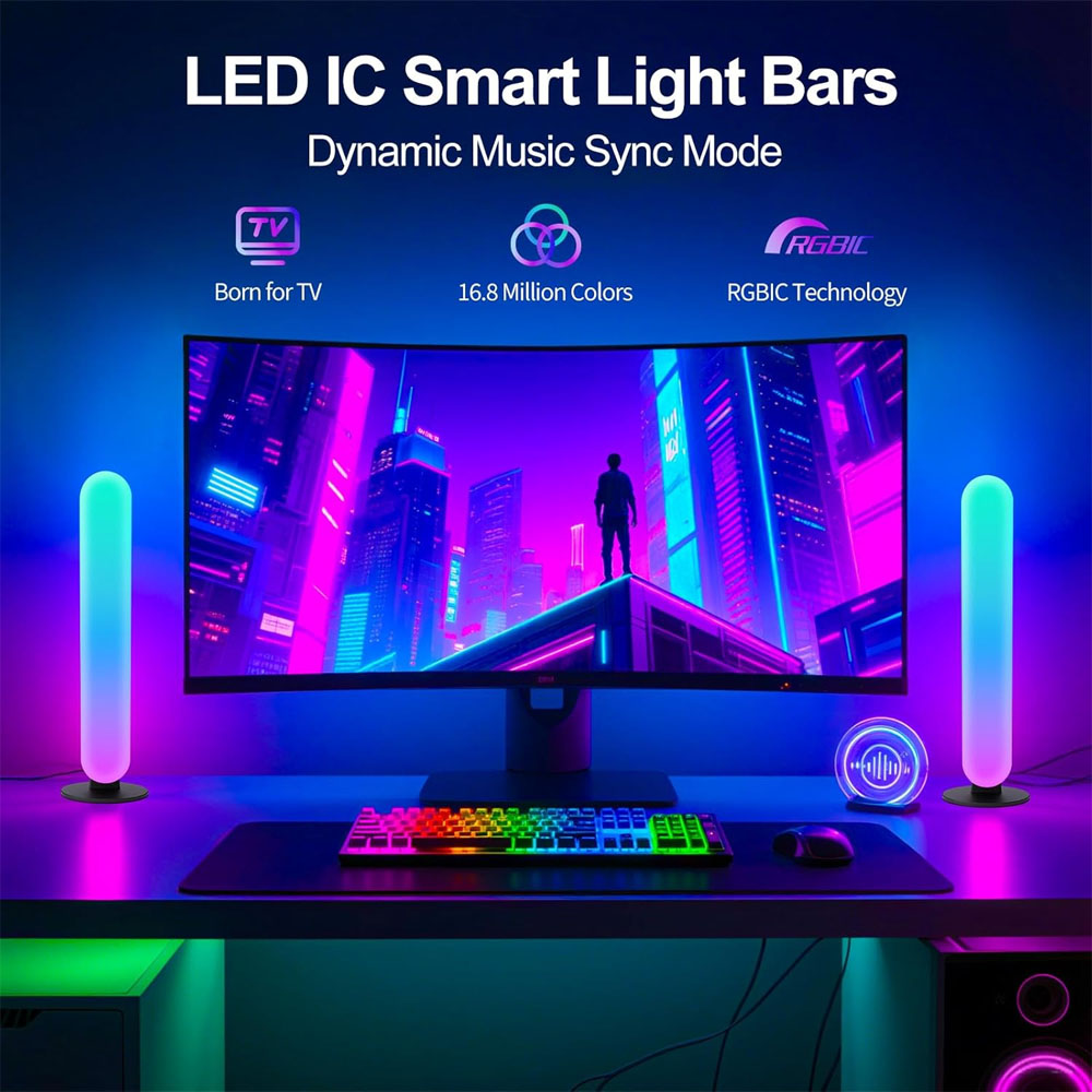 1/2/3개 스마트 LED 라이트 바, 1600만 색상 - Voice Control Light Bulb 리뷰 및 가격