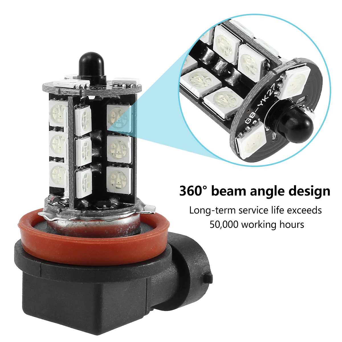 2PCS 27 LED 자동차 안개등 H8/H11 RGB - Voice Control Light Bulb 리뷰 및 가격
