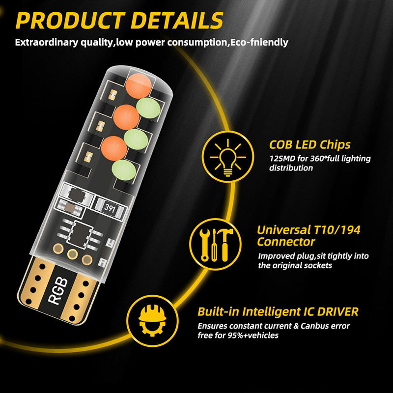 1set T10 W5w RGB LED 전구 원격 제어  - Voice Control Light Bulb 리뷰 및 가격