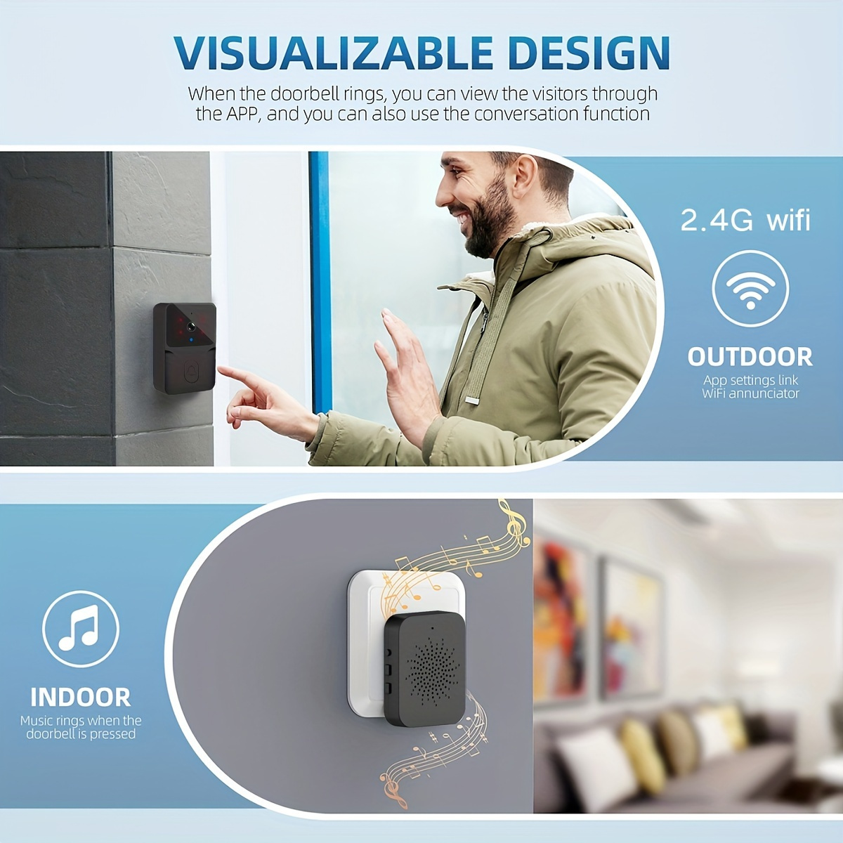 Tuya 무선 스마트 비디오 초인종, 2.4G WiFi - Smart Home Cctv 리뷰 및 가격